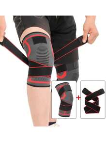 Joelheiras Esportivas e de Fitness Masculinas, Joelheira de Compressão Tricotada para Caminhada, Basquete, Ciclismo, Academia, Confortável