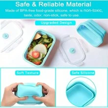1 Set/2 Sets/3 Sets/4 Sets Silicone Folding Lunch Box Food Storage Container, European Simple Design, Portable, Freezer & Microwave Friendly, Suitable For Holiday Gatherings, Camping, Celebrations,Back To School - Multicolor - View 3
