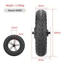 8.5" Honeycomb Runflat Tire Rear Wheel+Hub+Disc Brake Disc For M365/1S/LITE