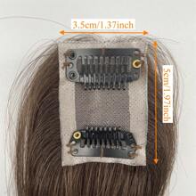 1pc 10inch Mini Full Handtied Lace Human Hair Toppers For Women Straight Natural Hairpiece Human Hair Soft Toppers For Women With Thinning Hair Short Hair Extensions Free Part Lace Toppers Can Be Used To Thicken The Top And Sides Of The Hair