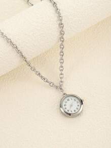 1 pezzo Orologio a pendente con quadrante rotondo al quarzo, adatto per uomo e donna, per uso quotidiano e da festa