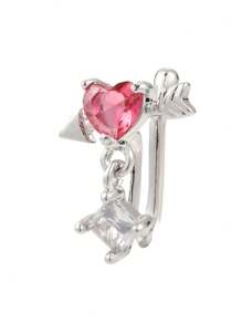 1pc Arrow Through Heart Design Nose Clip, Fashionable No-Piercing Suitable For Parties, Gift For Friends