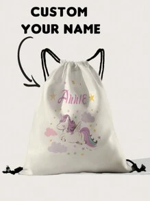 1 szt. Plecak ze ściągaczem z nadrukiem imienia, można dostosować do własnego, unikalnego projektu, odpowiedni dla dzieci i nastolatków, nadrukuj własne imię lub imię siostry i kolegów z klasy jako prezent, wielofunkcyjny, ozdobny, z literą, stylowy, uroczy, kolorowy, kawaii, uroczy, swobodny, miękki, wyjątkowy, spersonalizowany, prezent dla dziecka, słodkie dziecko, rodzina, przyjaciele, córka, syn, ona, na Dzień Dziecka, wiosenną przerwę, Halloween
