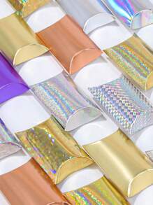 1 件/10 件迷你纸板盒金色银色玫瑰金紫砂枕形礼品盒，婚礼、节日和生日派对装饰包装盒，新年情人节礼品盒