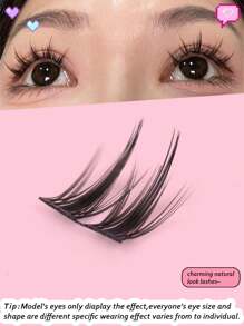 DIY 36 片 C 卷自粘式漫画睫毛 3D 蓬松睫毛延长分段假睫毛戏剧睫毛束柔软丝带条睫毛化妆睫毛 6-12 毫米 - C - 查看 1