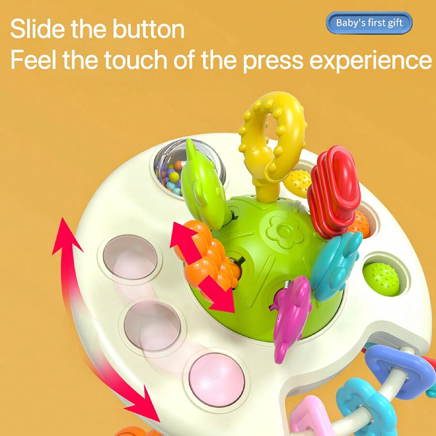 Silicone Pull String Activity Toy, Montessori Toys For Baby, Baby ...