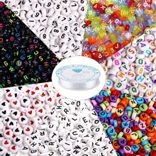 1 Pack/Set 700pcs Multicolor Letter Beads For DIY Bracelet And Necklace Making, With Elastic Cord Included