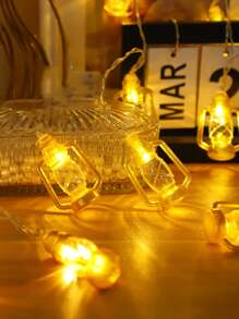 1 Stück 10/20 LED 1,5/3M Öllampen-Stil Lichterkette, schwarz/rot/gold, Party- und Veranstaltungsdekoration