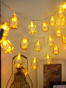 1 Stück 10/20 LED 1,5/3M Öllampen-Stil Lichterkette, schwarz/rot/gold, Party- und Veranstaltungsdekoration