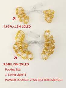 1 Stück 10/20 LED 1,5/3M Öllampen-Stil Lichterkette, schwarz/rot/gold, Party- und Veranstaltungsdekoration