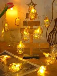 1 Stück 10/20 LED 1,5/3M Öllampen-Stil Lichterkette, schwarz/rot/gold, Party- und Veranstaltungsdekoration