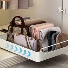 Pull Out Cabinet Drawers Organizer Pull Out Cabinet Organizer Shelves Adhesive Slide Out Drawers Storage Rack For Kitchen Cabinets, Pantry, Bathroom - White 40cm - View 8
