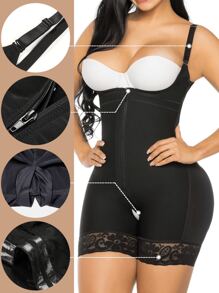 1pc Women High Compression Shapewear, Butt Lifting Tummy Control Jumpsuit, Slimming Underwear, Suitable For Daily Wear Or Formal Occasions - Black - View 6