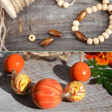 100pcs Wooden Beads Natural Unprocessed Round Wood Loose Beads Multi-Size Wooden Spacer Beads Suitable For Craft Making Decorations And DIY Crafts With 10m Rope (10mm, 16mm, 20mm, 25mm)