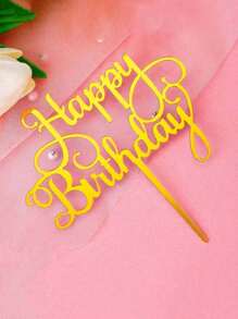 1/3/5/10 件生日快乐蛋糕插件、蛋糕烘焙装饰饰品、蛋糕插件旗帜、烘焙派对用品、适合生日派对的亚克力字母蛋糕装饰品。送给家人和朋友的完美纪念品。 - 彩色 - 查看 4