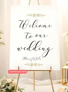1pc Customized Name Sticker, Suitable For Weddings, Parties, Couples, Families - Marriage, Wedding, Home, Gift, Living Room, Bedroom, Decor (Gold Color) Gifts Birthday Graduation