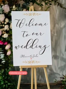 1pc Customized Name Sticker, Suitable For Weddings, Parties, Couples, Families - Marriage, Wedding, Home, Gift, Living Room, Bedroom, Decor (Gold Color) Gifts Birthday Graduation