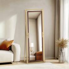 Rustic Gold Frame Full Length Mirror Floor Mirror Full Body Standing Mirror 63in Gifts