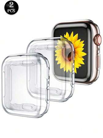 2pcs Protective Case, 360° Full Coverage Waterproof Anti-Slip Shock-Proof TPU Protective Cover Compatible With Apple Watch 49mm 45mm 41mm 44mm 40mm 42mm 38mm Series 9 Ultra 8 7 6 SE 5 4 3, Watch Accessories