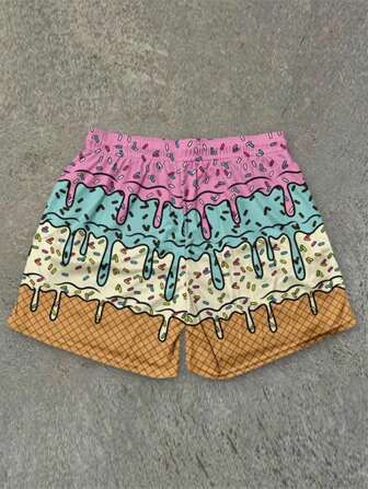 Sport för män i kontrastfärg Snabbtorkande Casual shorts med dragsko, lämpliga för vardag, semester och strand