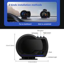 OBD2+GPS Digitale Auto Head-up-Anzeige Fahrtenschreiber Dualmodus Intelligenter Fahrzeugcomputer, Fehlercoderückstellung, Datenstromanzeige, Überschnellungsalarm, Geschwindigkeitsalarm, Auto Elektronisches Zubehör