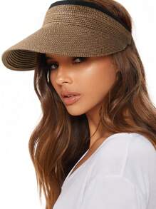 1 件复古草编渔夫帽，波西米亚风格太阳帽，可折叠便携 - A - 查看 18