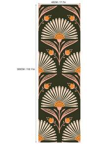 Blooming Fan Shaped Floral Wallpaper Self Adhesive Wallpaper Peel And Stick Wallpaper Black Background Wallpaper Removable Wallpaper Living Room Bedroom Wall Furniture Renovation Decorative Sticker 1 Roll 17.7" X 78.7"/118.1" Gifts Birthday Graduation Room Decor Home Decor Wall Decor Bathroom Decor Bedroom Decor Room Decoration Stuff Living Room Decor House Decor Home Decor Living Room Wall Paper Stickers Wall Stickers Wall Sticker - Multicolor - View 4