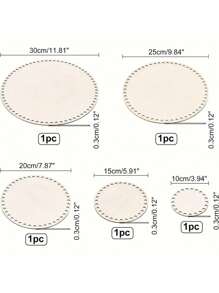 Da 1 a 5 pezzi di set accessori per il fai-da-te: base in legno intrecciato per borse, ganci uncinetto in legno, kit per intrecciare uncinetti, fondo per cestini di lana, accessori per realizzare borse, portafogli e cestini con uncinetti circolari