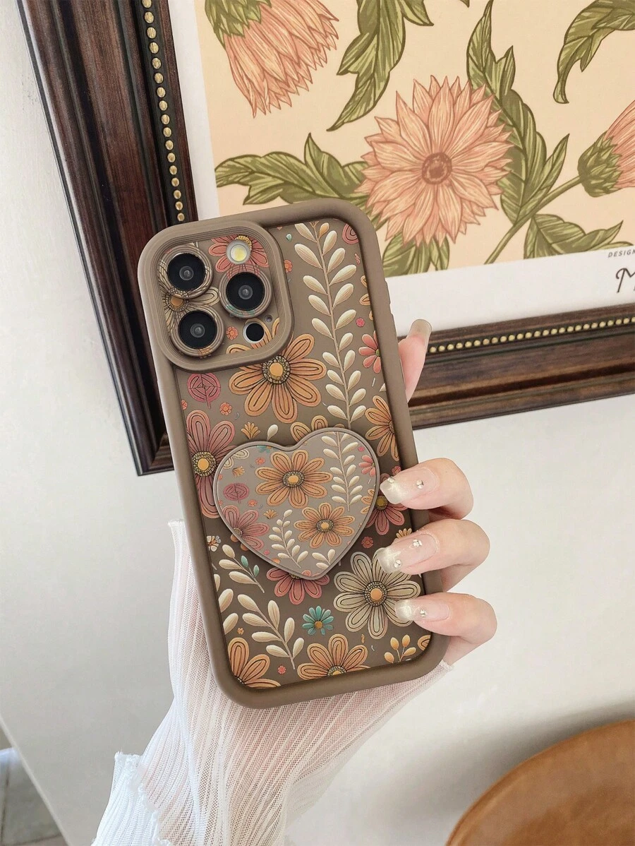 1pc Floral Pattern Phone Case With Precision Hole Design, Camera Protection & Anti-Shock, Compatible With IPhone 11 Pro Max/12 Pro Max/13 Pro Max/14 Pro Max/15 Pro Max/16 Plus/16 Pro Max, Redmi, OPPO/Realme, VIVO, Infinix, Honor, OnePlus Waterproof Anti-Fall Scratch Resistant