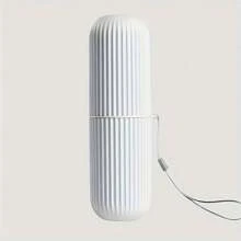Conjunto de escova de dentes de viagem, organizador portátil, copo de enxágue e suporte para pasta de dente, design compacto, higiene bucal sem álcool, para viagem, decoração de banheiro para casa, decoração de outono, volta às aulas