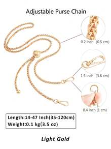 SinHo 47英寸可调节细链肩带 - 适用于小型单肩/斜挎包，有浅金色、银色和枪灰色可选 - 彩色 - 查看 10