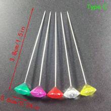 100pcs/50pcs Crystal Floral Pins, Wedding Bouquets And Bridal Hair Accessories -Elegant Corsage And Boutonniere Pins, DIY Crafts And Sewing, Valentine's Day Floral Pins, Wedding Bouquet Shaping Needles, Valentine's Day Bouquet Diamond Shaping Needles, Flower Shop Bouquet Making Decorative Diamond Needles