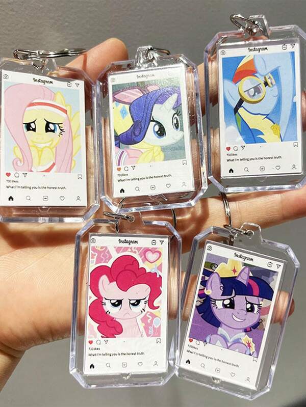 MY LITTLE PONY 5 Stücke mein kleines Pony süße Acryl Schlüsselanhänger, perfekt als Geschenk für Rucksack, Brieftasche, hochwertige kreative Schlüsselanhänger Anhänger, Partybevorzugungen, Hochzeitsgeschenke, Geburtstagsgeschenke, Abschlussgeschenke, Schuldekoration, Schülerüberraschung, Studentenwohnheim Deko, Einschulung