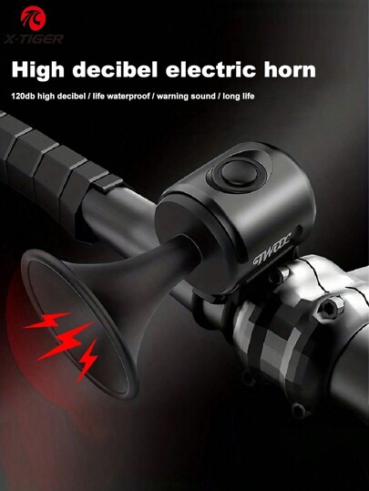 X-TIGER Bike Bell Electronic Loud Horn ABS 120db Electric Bell IPX4 Speaker Alarm Ring Bicycle Handlebar Warning Bell