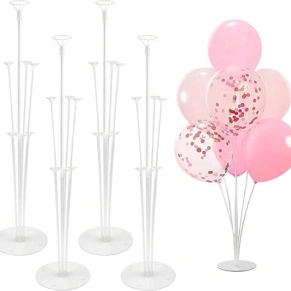1/2/4 Sets Balloon Stand,Balloon Holder With Base For Table,Birthday Wedding Holiday Graduation Party Decorations