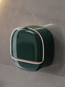 Deluxe Wall Mounted Soap Dish With Lid, High End Drainage Soap Box, Waterproof Soap Dish With Drainage Box, Soap Box, Soap Dish With Lid, Wall Mounted Drainage Soap Box With Flip-Top Lid, For Bathroom, Halloween/Christmas Decorations Soap Holder Bathroom Back To School - Multicolor - View 12