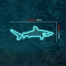 1 pezzo Insegna al neon LED in acrilico a forma di squalo blu con regolatore di luminosità, decorazione da parete al neon alimentata a USB per casa, camera da letto, acquario, zoo, bar, club, festa