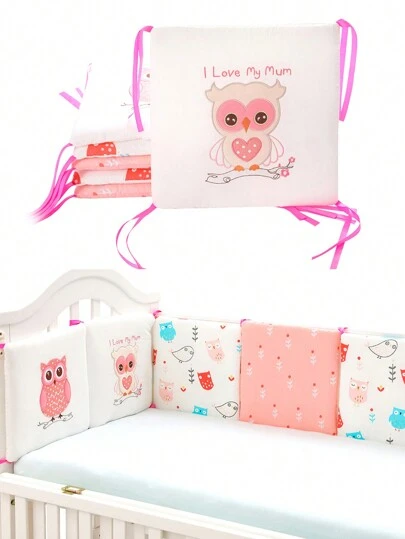 6件套婴儿床安全护栏，柔软透气的床围垫，缓冲保护，婴儿床护栏