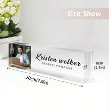 Custom Name Plates For Desks With Photo/Logo, Desk Name Plate Personalized, Personalized Clear Acrylic Glass Block, Office Gifts For Cowrkers, Boss, Teacher/Employee Appreciation Gifts Office Desk Decor For Women Men, Acrylic Desk Accessories Back To School,Ornamental,Reusable,Multi-Functional,Modern,Colorful,Cute,Vintage,Workers,Clients,For Business/Work/Office,For School,Multi-Functional,Ornamental,Reusable,Modern,Colorful,Cute,Vintage,Cartoon,Kawaii,Custom,Personalized,Unique,Customized,Workers,Clients,Students,For Business/Work/Office,For School