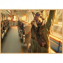 1张无框BEASTARS家居装饰海报，动漫主题房间墙面艺术，复古印刷艺术，酒吧咖啡厅贴纸，风格独特，带框墙面装饰 - 彩色 - 查看 45