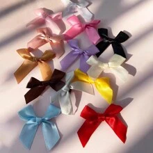 20pcs Solid Color Ribbon Bows & Flowers, Handmade DIY Hair Accessories, Suitable For Gift Wrapping, Phone Cases, Clothing Decorations - Multicolor - View 1
