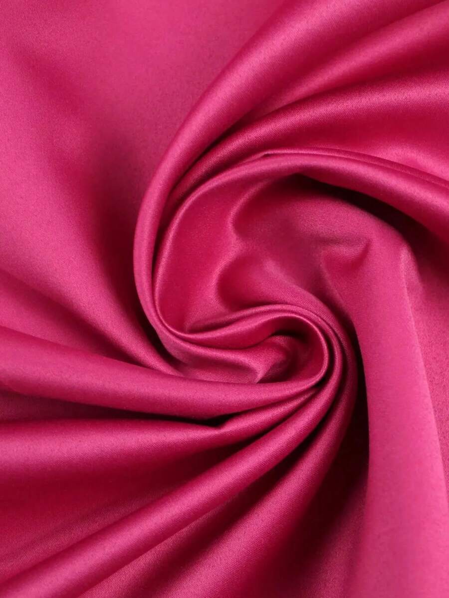 1 件缎纹面料适合婚礼装饰桌布、DIY 礼服、时尚背景和工艺品 - 玫紅色 - 查看 1