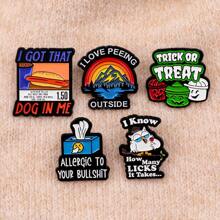 1 pieza Insignia de solapa de esmalte con diseño de letra de dibujos animados - Insignia personalizada para mochila y ropa, pasador para ropa, accesorio para bolso, accesorios escolares y de oficina, camisas, chaquetas, joyería, accesorios de otoño-invierno, Navidad, Halloween, adecuado para adolescentes, jóvenes, hombres, casual, al aire libre, atlético, vacaciones, regalos de graduación, cumpleaños, uso diario, regalos divertidos y lindos para maestros, accesorios de disfraz, encantos de bolso