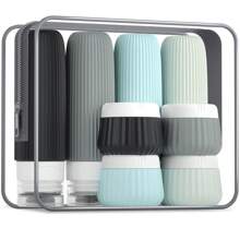 8-Piece Travel Toiletry Bottles Set, TSA Approved 3oz/85ml Travel Size Bathroom Essentials, Travel Containers With Clear Bag, Leakproof Silicone Squeeze Tube 90ml And 30ml Travel Size Cream Jars, Essential For Traveling, Cruises And Vacations - Multicolor - View 16