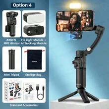 AXNEN Estabilizador de Gimbal Manual de 3 Eixos para Smartphones, com Rastreamento Facial, Controle Remoto Magnético e Controle de Foco - Ideal para Fotografia, Gravação de Vídeo, Vlogging e Transmissão ao Vivo