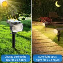 Solar Spot Lights Outdoor 6 Pack, [46 LED/3 Modes] Solar Landscape Spotlights Waterproof, 2-In-1 Auto On/Off Solar Powered Lights For Outside Yard Garden Wall Pathway - Gói 6 màu trắng ấm - Xem 4