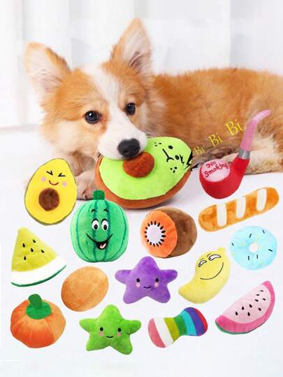 Pet Dog Squeaky Chew Toy, Dental Care Cute Shaped Noise Toy, Pet Supplies