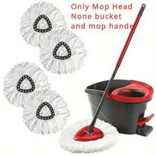 Ultra-Microfiber Rotating Mop Replacement Head - Polyester, Machine Washable, Easy To Wring Dry, Wet & Dry Use, Compatible With Rotating Mop System, Home Cleaning Accessories - Multicolor - View 6