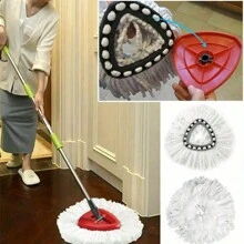 Ultra-Microfiber Rotating Mop Replacement Head - Polyester, Machine Washable, Easy To Wring Dry, Wet & Dry Use, Compatible With Rotating Mop System, Home Cleaning Accessories - Multicolor - View 4