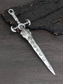 ROMWE Goth 1件/4件套女巫骷髅造型复古蛇剑设计发夹首饰发饰女士发髻发夹发髻器发髻发饰发夹，学习用品 - 古銀色 - 查看 5